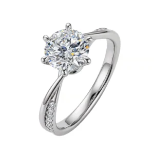 Twisted Cathedral Crown Half-Eternity Ring