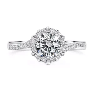 Twisted Floral Head Half-Eternity Halo