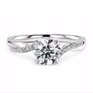 Twisted Basket Head Half-Eternity Ring