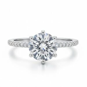 Crown Head Hidden Halo Channel Ring