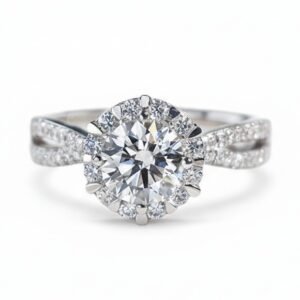 Flower Bouquet Half-Eternity Split Ring