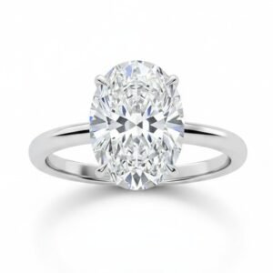 Oval Hidden Halo Classical Ring